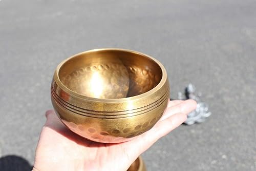 Miniatura 3 de Juego de 3 cuencos tibetanos para cantar tibetanos, cuenco del Himalaya para chakras, meditación, sanación mental, paz de corazón, oración, yoga,