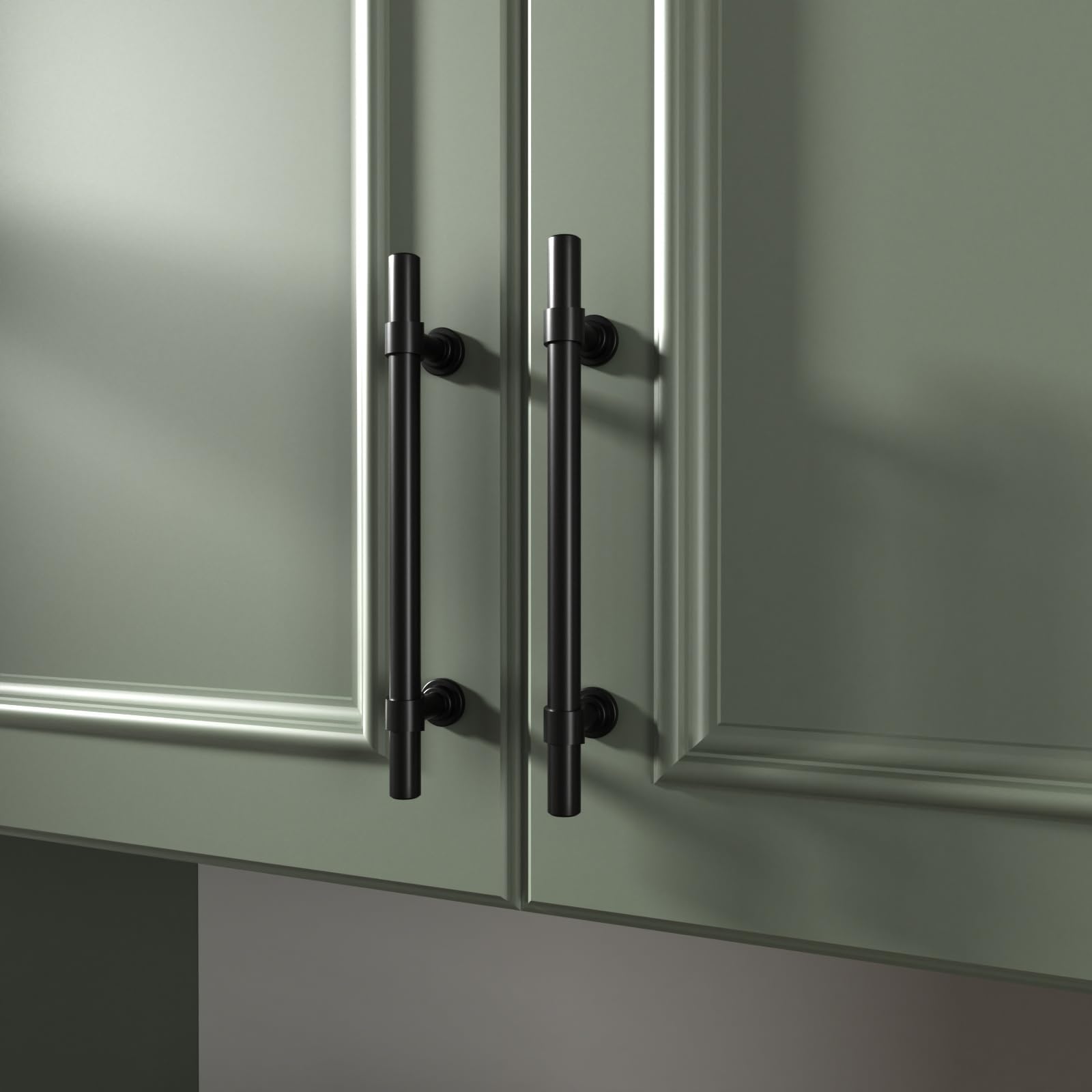 LONTON - Maniglie per mobili da cucina, 15 pezzi, colore nero, 160 mm, distanza tra i fori