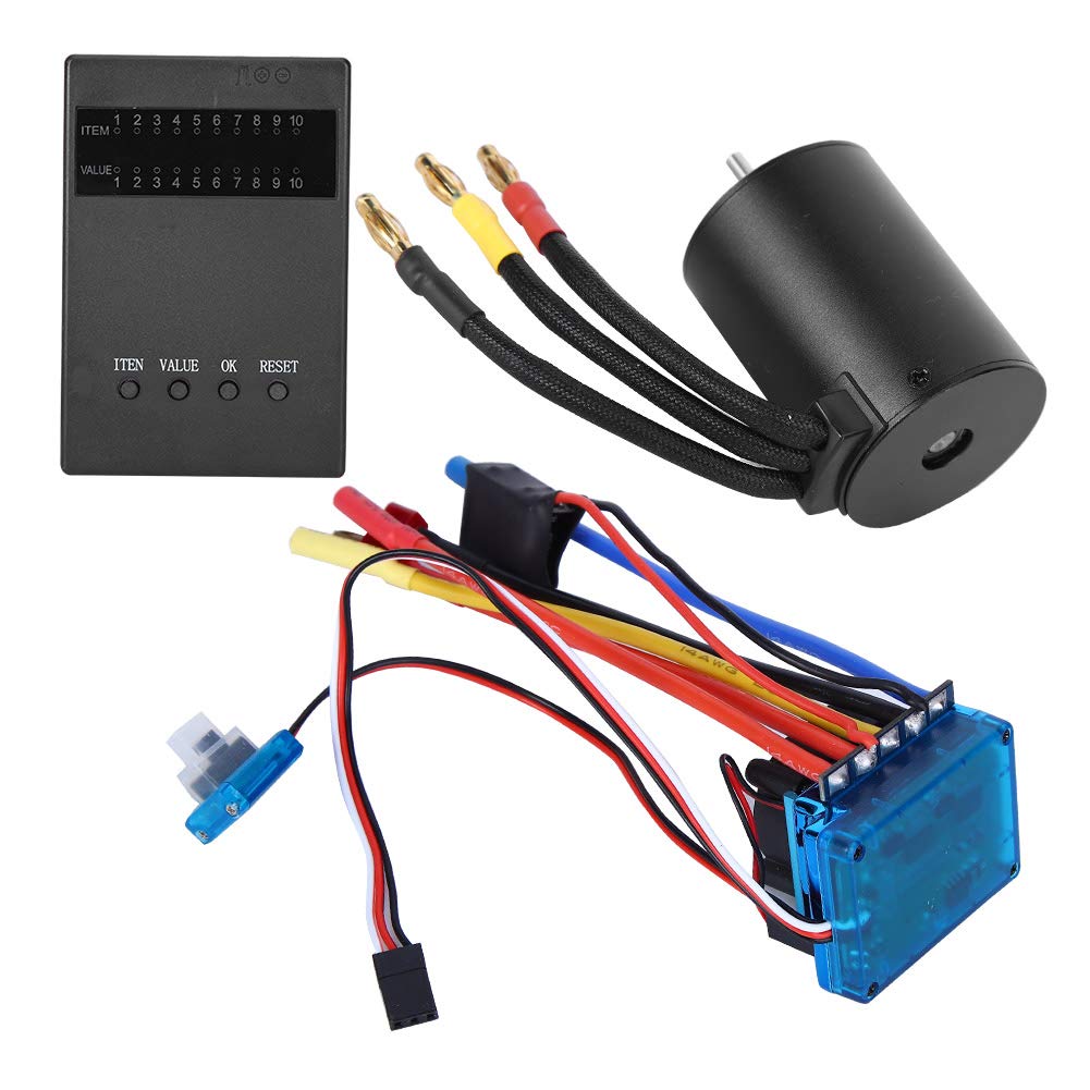 Zestaw silników 3650, silnik 3100KV + karta programowa + bezszczotkowy regulator 45A/60A/80A/120A odpowiedni do części samochodowych RC 1/10 (60A)