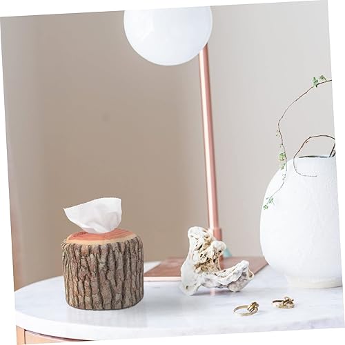 Miniatura 6 de Caja de pañuelos de árbol marrón claro, organizador de servilletas, soporte para pañuelos faciales para oficina en casa, contenedor decorativo