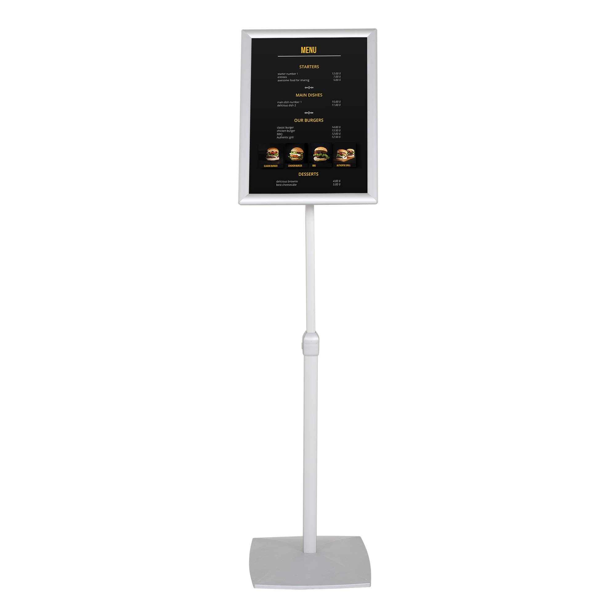 soporte para carteles (altura regulable, DIN A3, DIN A4, con base pesada, para uso en vertical y horizontal), soporte para carteles DIN A3