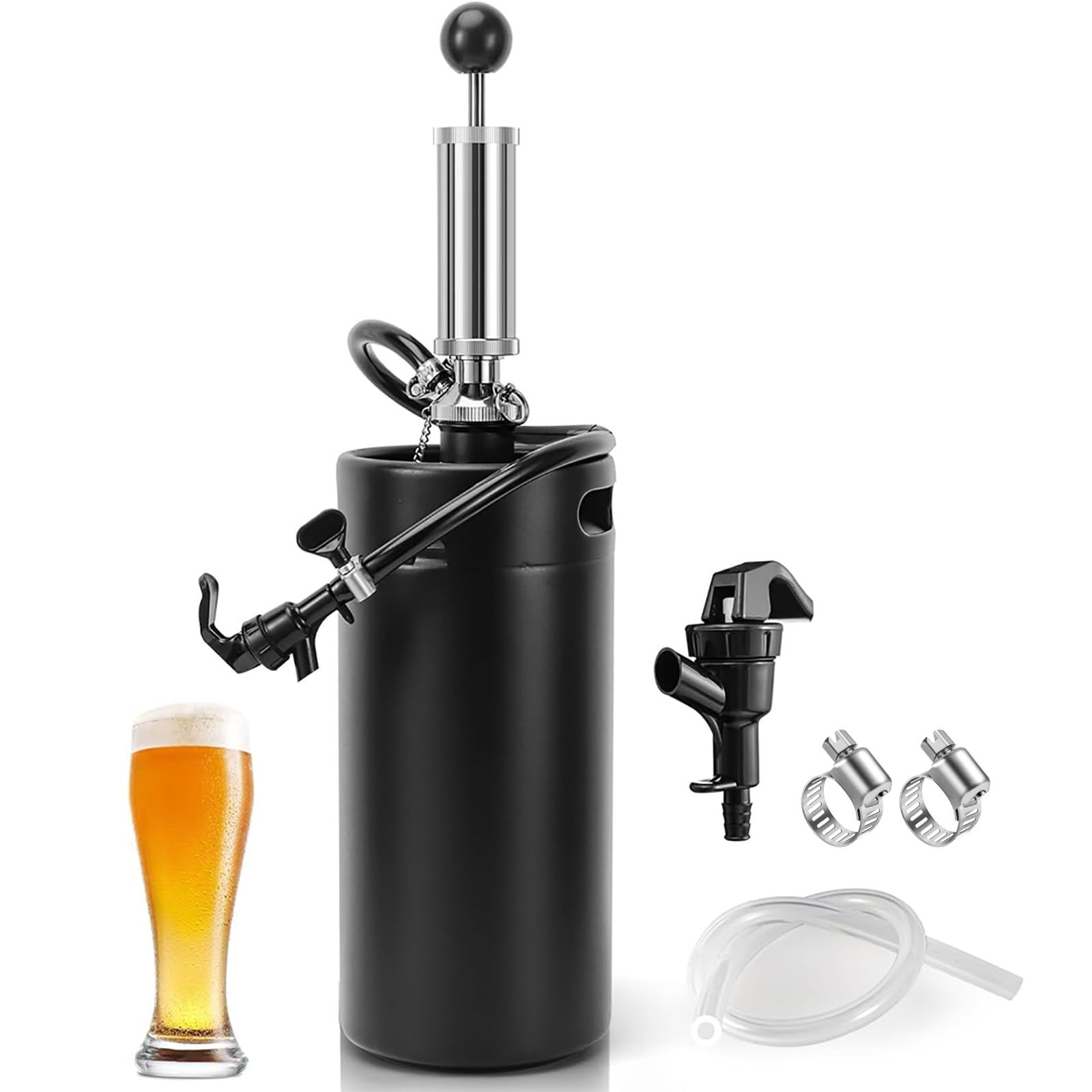Mini barril de cerveza 3.6 L de acero inoxidable con bomba y grifo portátil