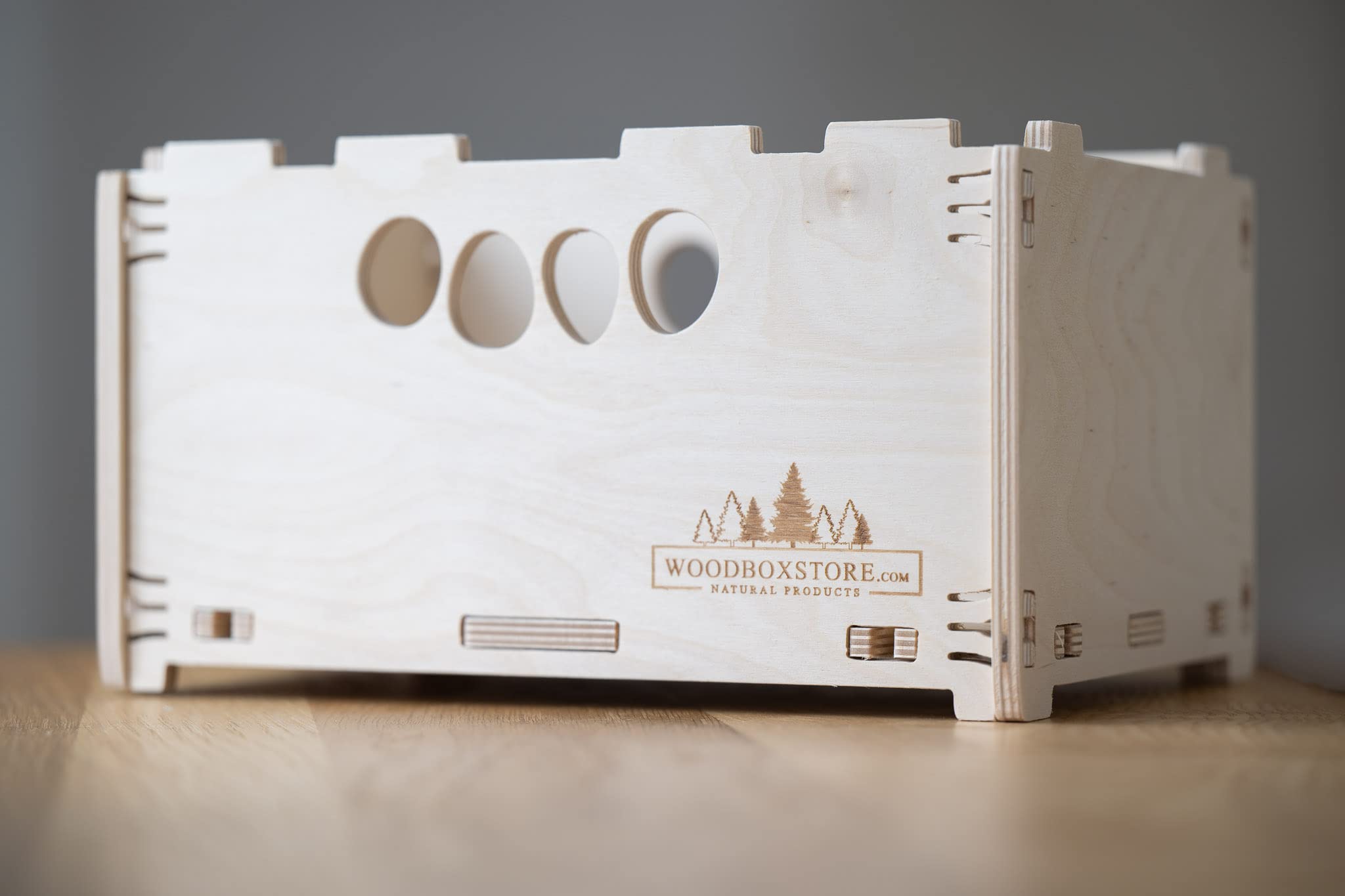 Werkzeugbox aus Holz Holzkiste Naturbelassen 40 x 30 x 23cm 21-Liter mit Deckel