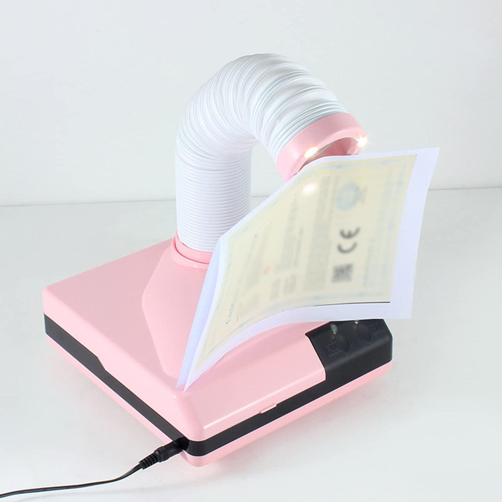 Potente aspiradora dental eléctrica de 65 W, colector de polvo de uñas con ventilador de succión fuerte y luz LED, rotación de 360° para laboratorio dental y salón de uñas
