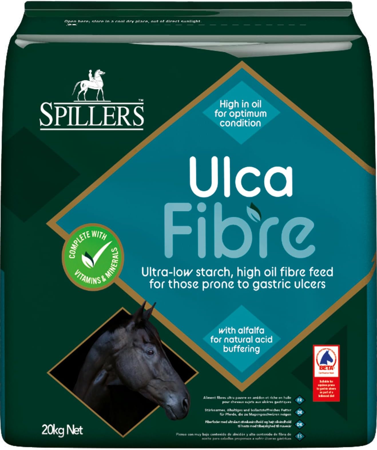 Ulca Fibre Horse Feed (20kg) | High Oil Food with Alfalfa, Horse Feed Ideal for Horses and Ponies Prone to Gastric Ulcers
