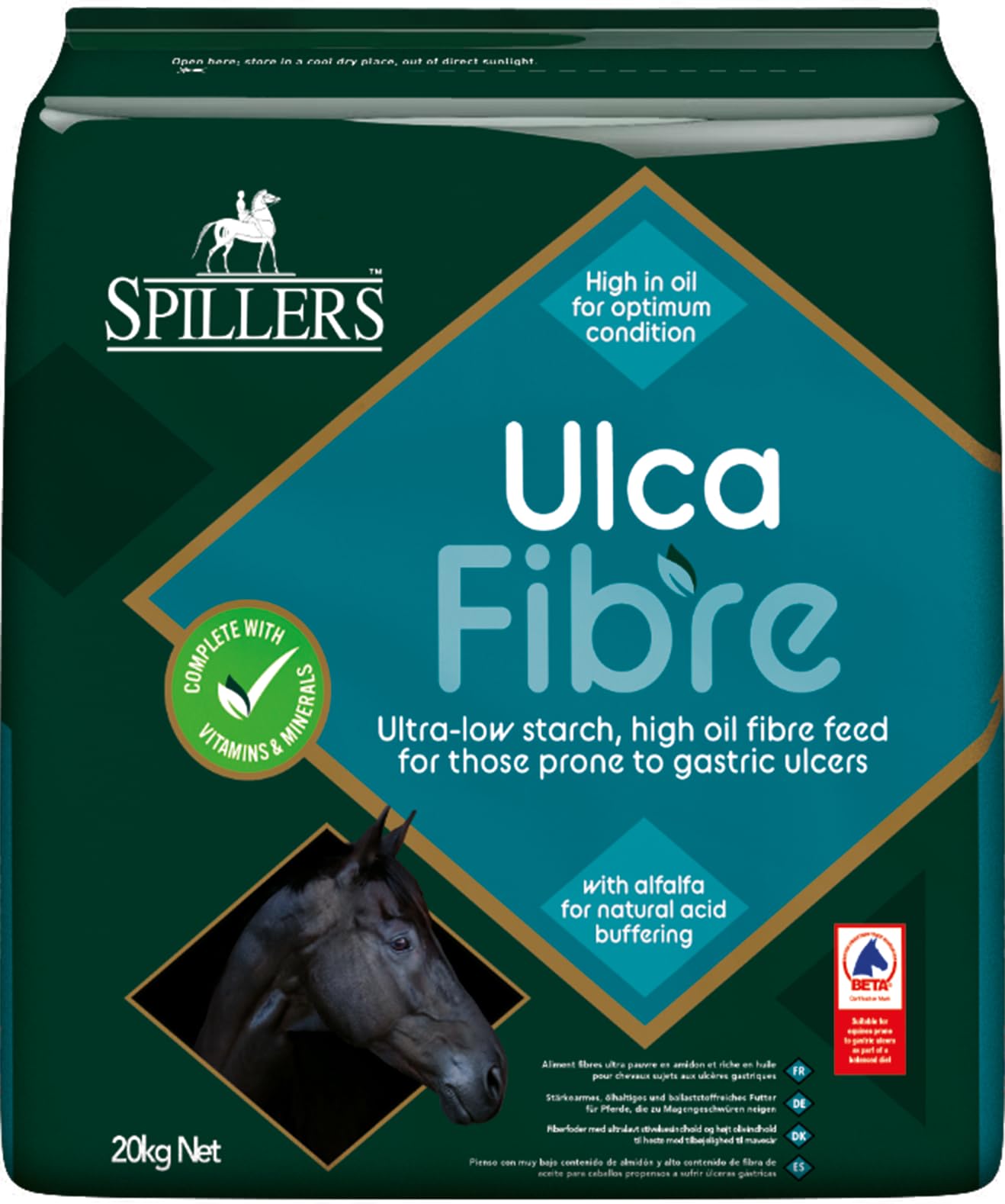 SPILLERS Ulca Fibre Horse Feed 20KG – High Oil Food with Alfalfa – Horse Feed Ideal for Horses and Ponies Prone to Gastric Ulcers
