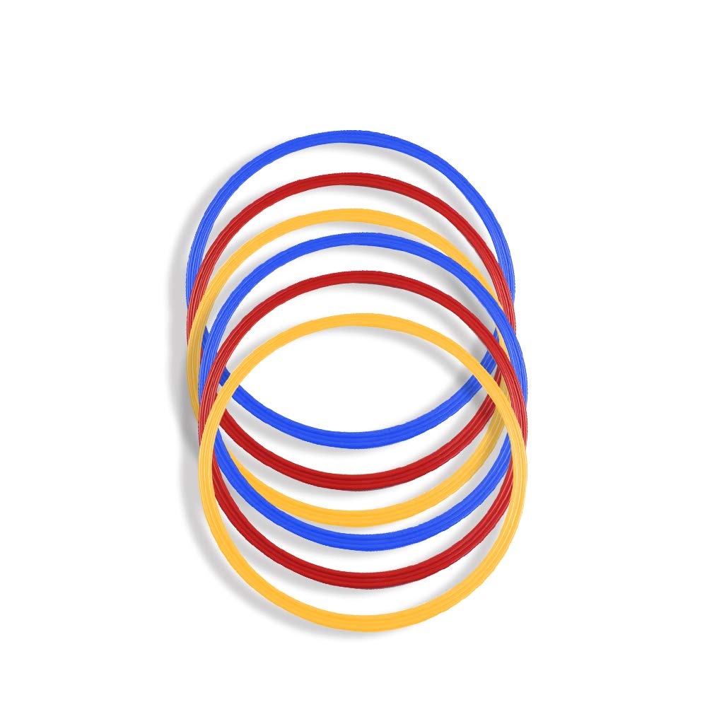 Jenngaoo Anelli da Allenamento per Calcio, 6 Pezzi Multicolor Sport Training Speed ​​Ring Football per velocità di Controllo Agility Training Skills - 16 Pollici di Diametro