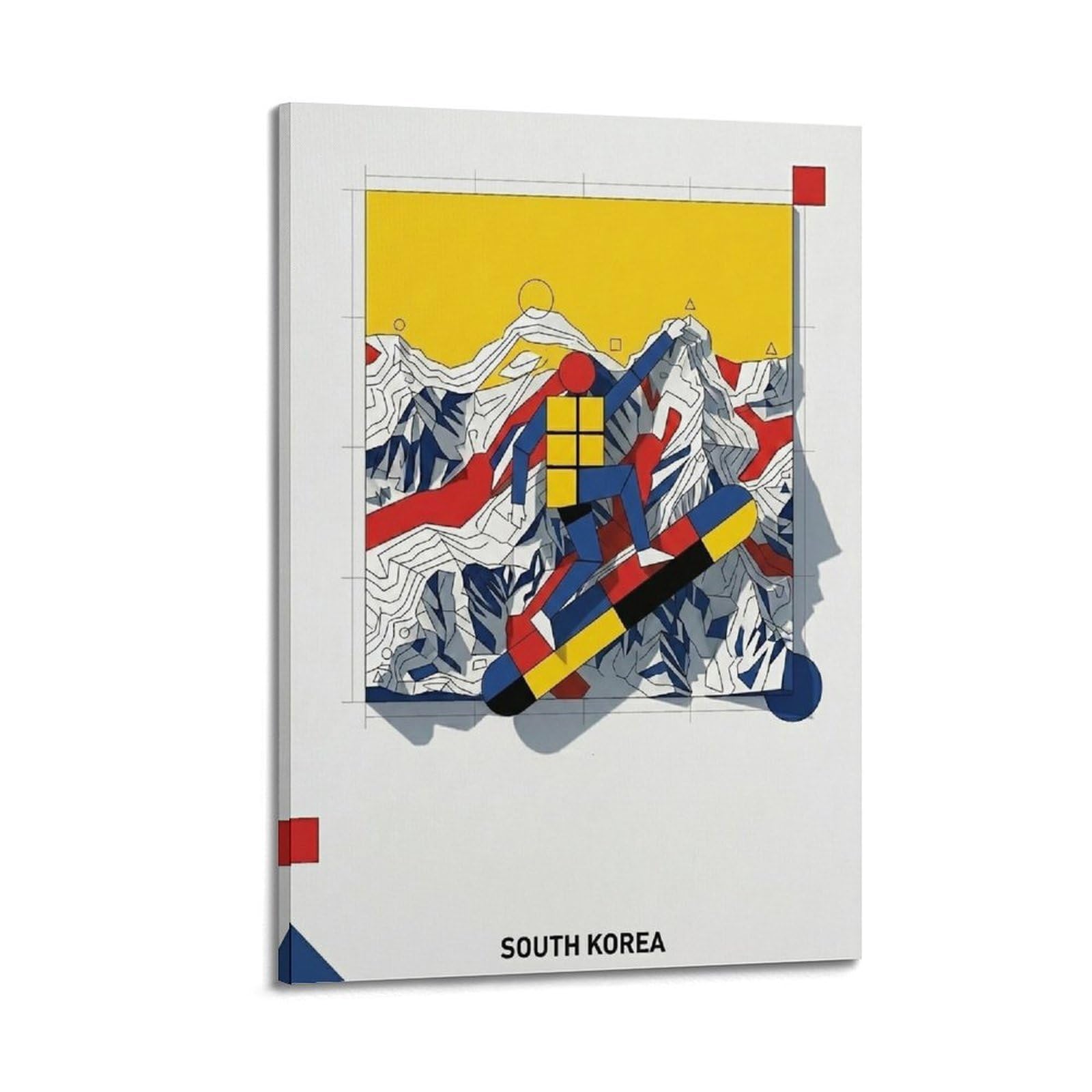 XKUGA PyeongChang Snowboarding Sport Poster Modern Decorative Canvas Prints - Ideal Wall Art for Family, Man Cave, Game Room, Boys & Girls Bedroom 20x30inch(50x75cm)