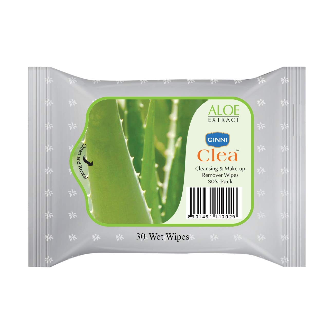 GINNI CLEA Cleansing Makeup Remover Wipes (pack of 60) (30 wipes per pack) (Aloevera)