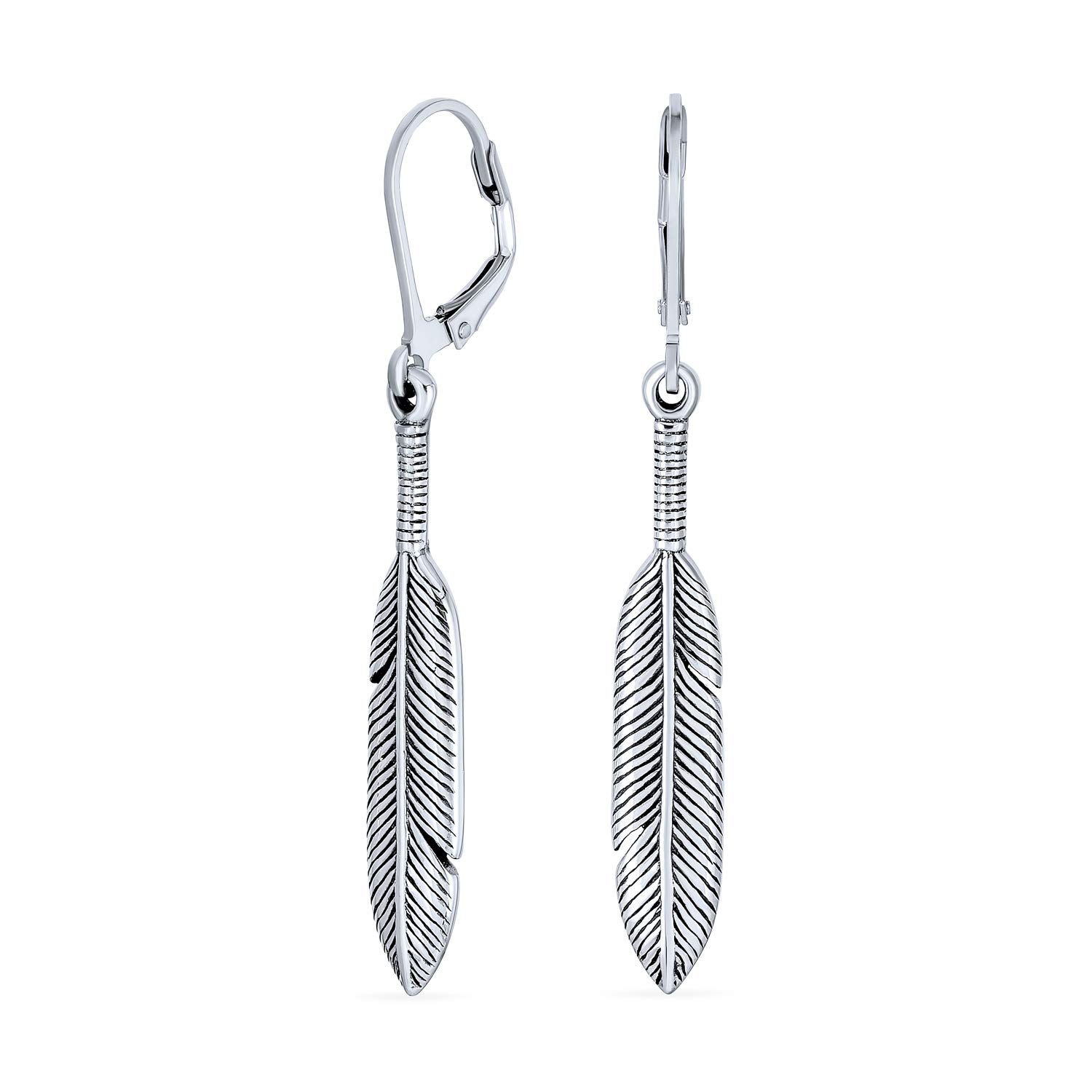 Native American Dream Catcher Nature Feather Leaf Dangle Earrings Western  Jewelry For Women Teens Sterling Silver Oxidized Two Tone Lever Back