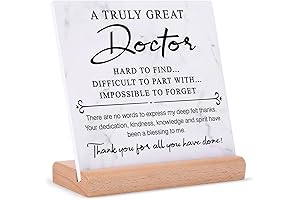 Doctor Gifts - Thank You Doctor Plaque with Wooden Stand for Christmas
