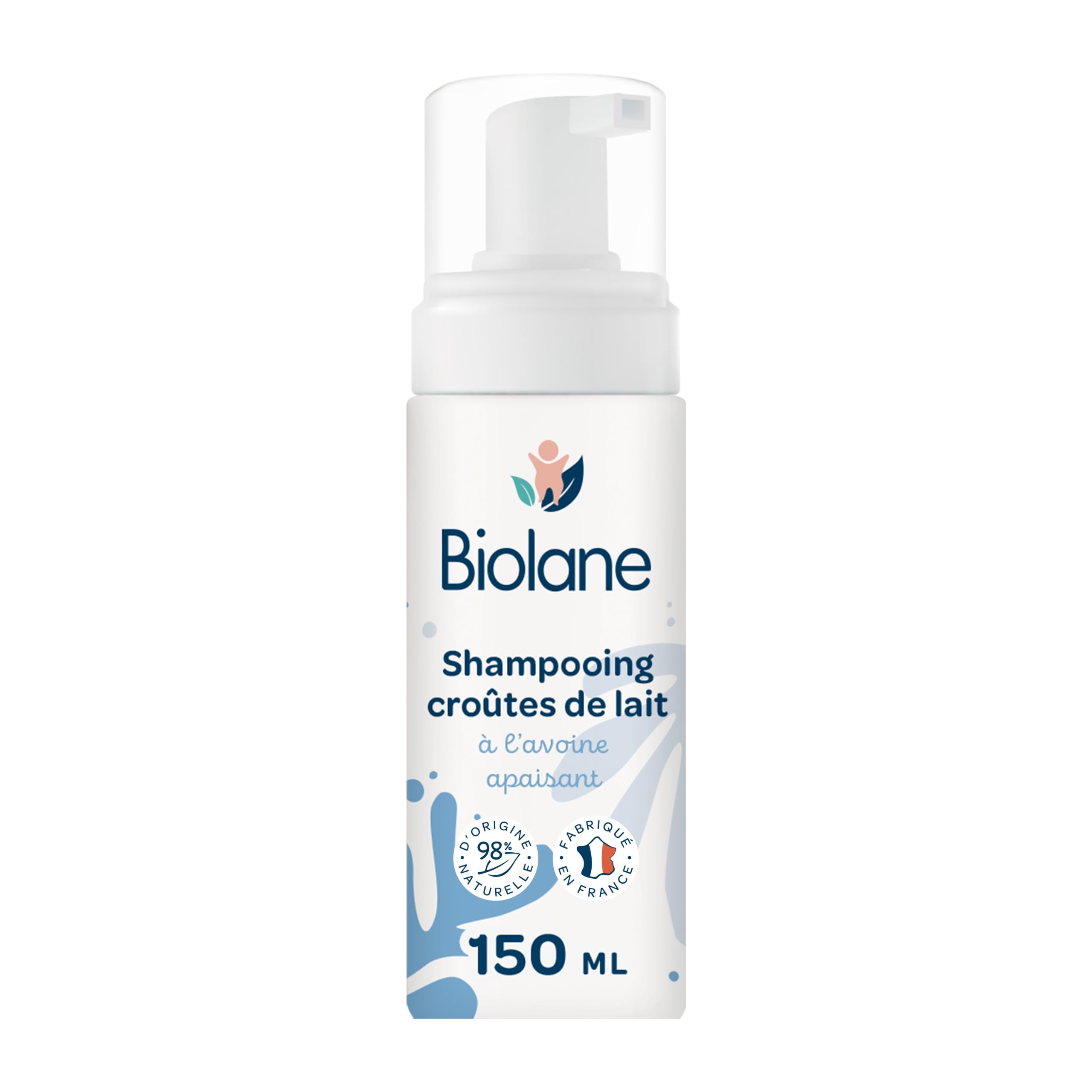 Biolane BBIOLANE - Szampon dla niemowląt ze skórkami mlecznymi 150ml - delikatny zabieg - 98% naturalny - kojący - testowany dermatologicznie - wyprodukowany we Francji