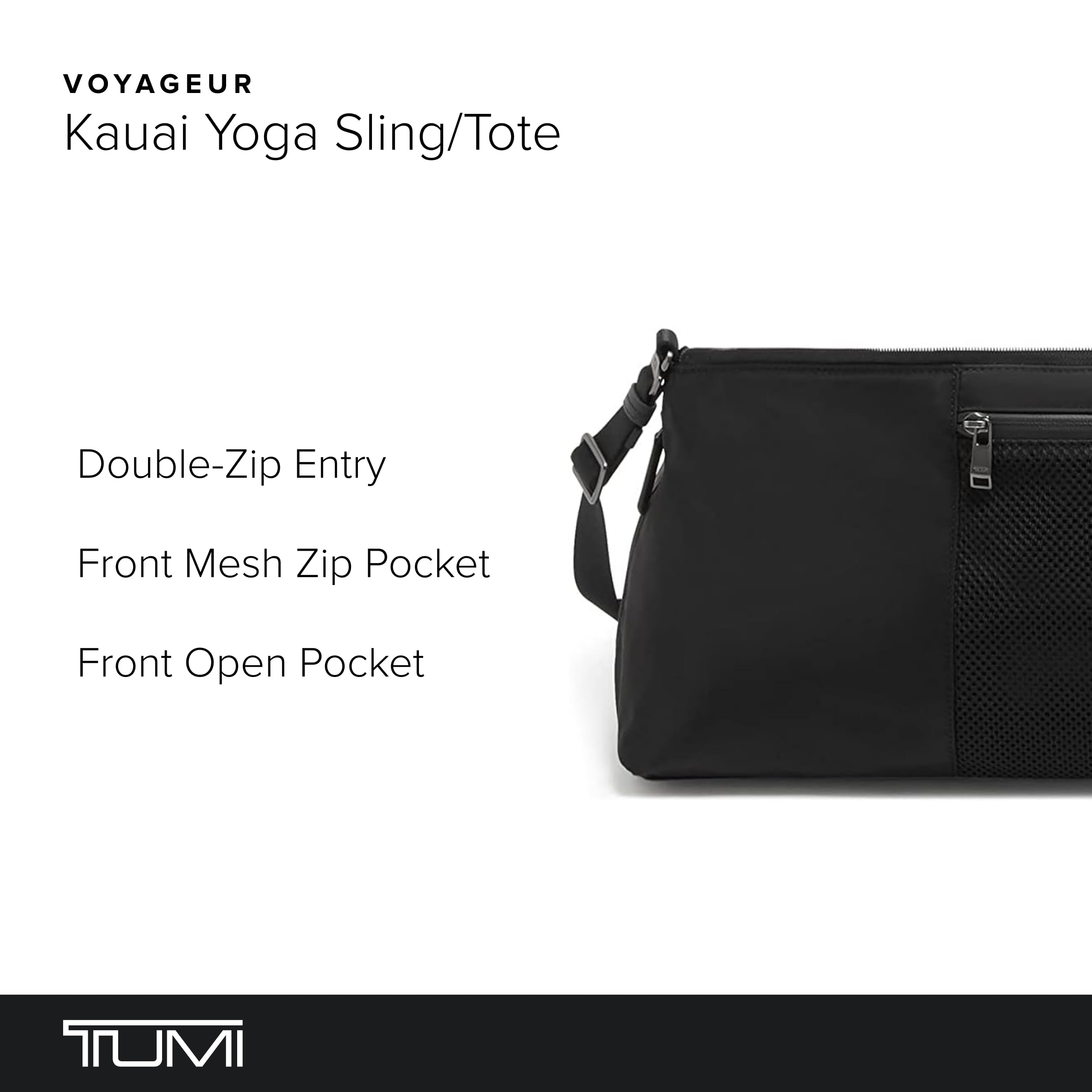 TUMI Voyageur Kauai Yoga Sling/Tote - Travel Sling, Tote & Yoga Bag - Black - With Gunmetal Hardware - 8.8