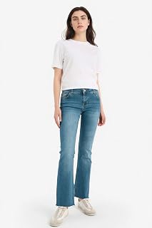 DeFacto Crop Flare Fit Düşük Bel Bilek Boy Jean Yıkamalı Pantolon G8024AX26SP Kadın