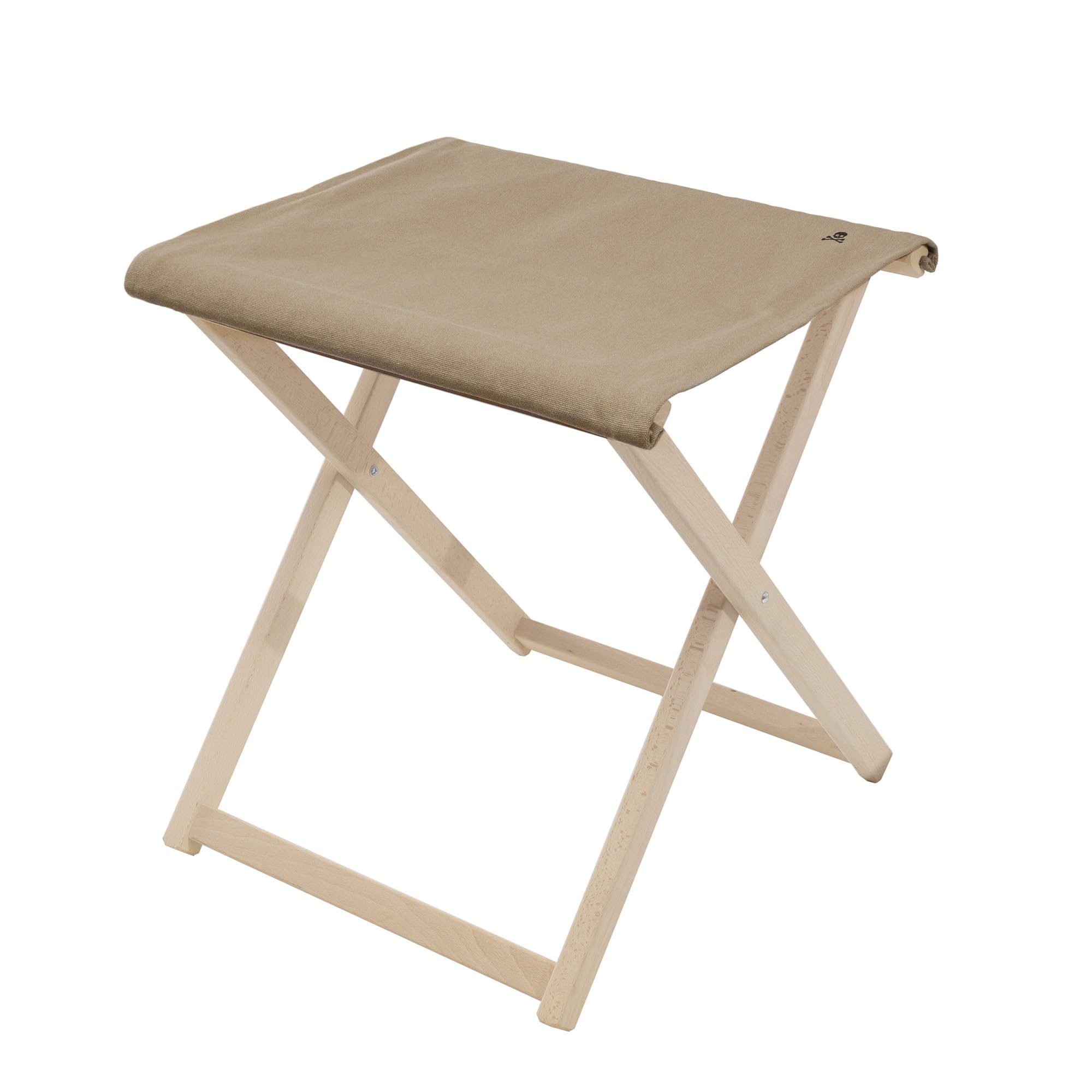 Scalpers - Taburete Director Plegable Fabricada en Madera de Haya Estructura sin Barniz de Primera Calidad, Lona Piedra