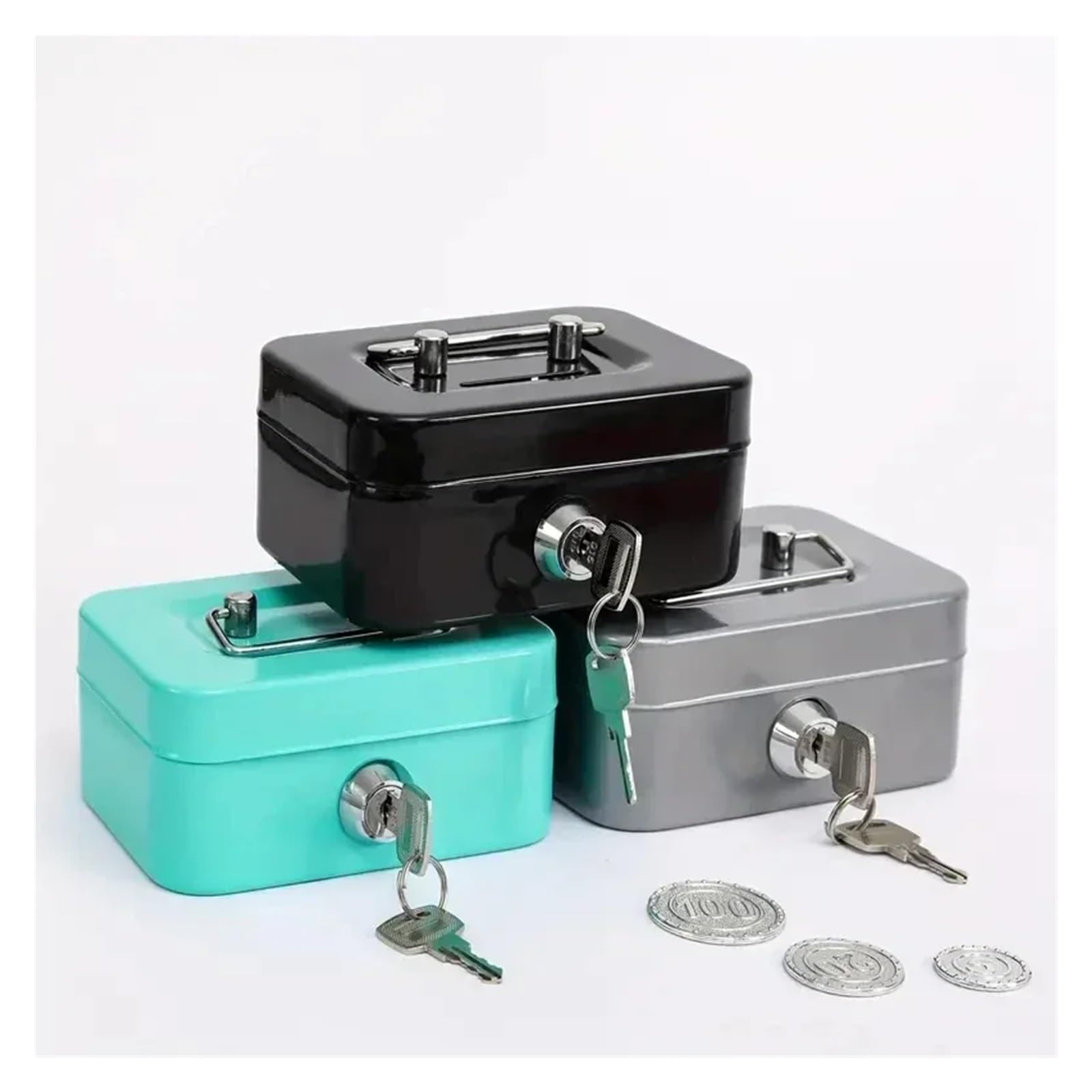 Salvadanaio Metallico Con Lucchetto - 2 Pezzi, Mini Cassaforte Per Monete E Oggetti Di Valore