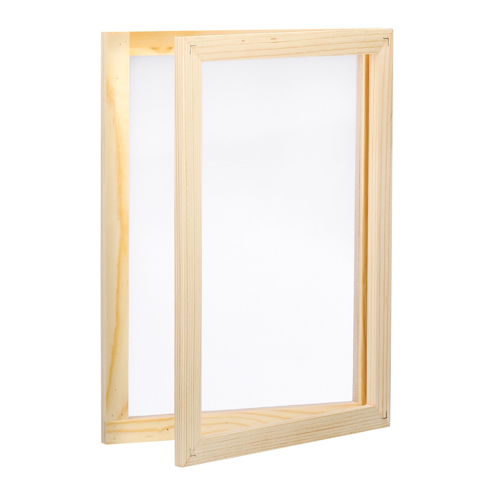 PATIKIL Marco de Papel de Madera en Tamaños A4 11.8 x 8.3" 2 en 1 Molde y Deckle de Papel para Suministros de Fabricación de Papel para Manualidades DIY Color Madera