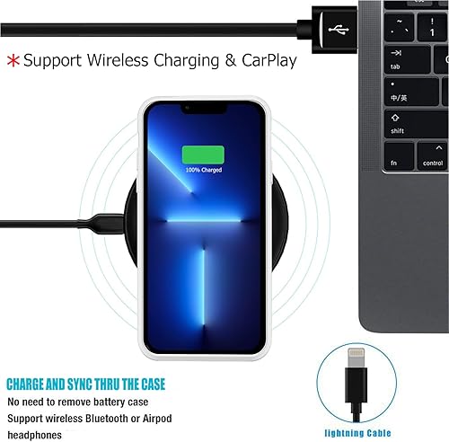 Miniatura 6 de Funda de batería para iPhone 13 Pro Max, 8500 mAh Ultra-Slim Recargable Portátil Cargador Paquete de Batería Extendida Compatible con iPhone 13 Pro