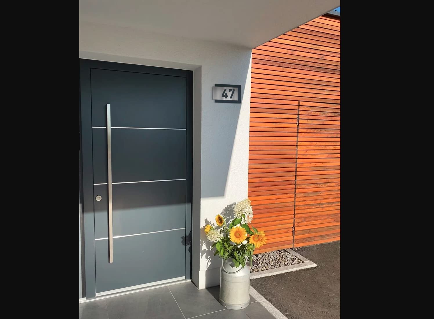 Metzler numero civico acciaio inox targa personalizzata antracite RAL7016 effetto 3D inciso laser resistente alle intemperie robusta targhetta casa esterna Made in Germany