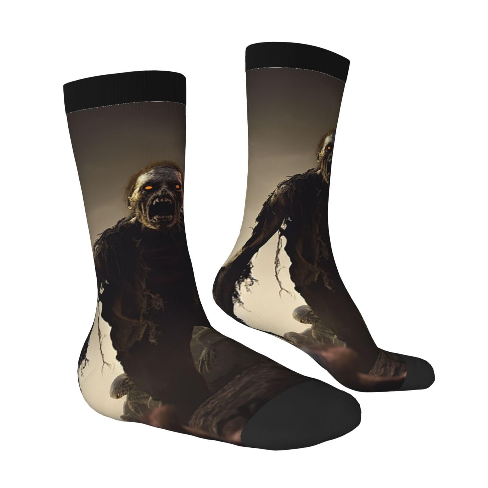 LZQPOEAS Many Zombie Athletic Socks Unisex Cushioned Crew Socks Hiking Running Calf Sock Soft Above Ankle Sock