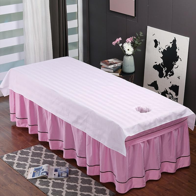 Suave Ligera Lavable Impermeable Juego De Sábanas for Masaje Colchas Falda Sábanas De Cama De Belleza con Agujero De Resto De La Cara for Salón(M,115x210cm(43x83inch))