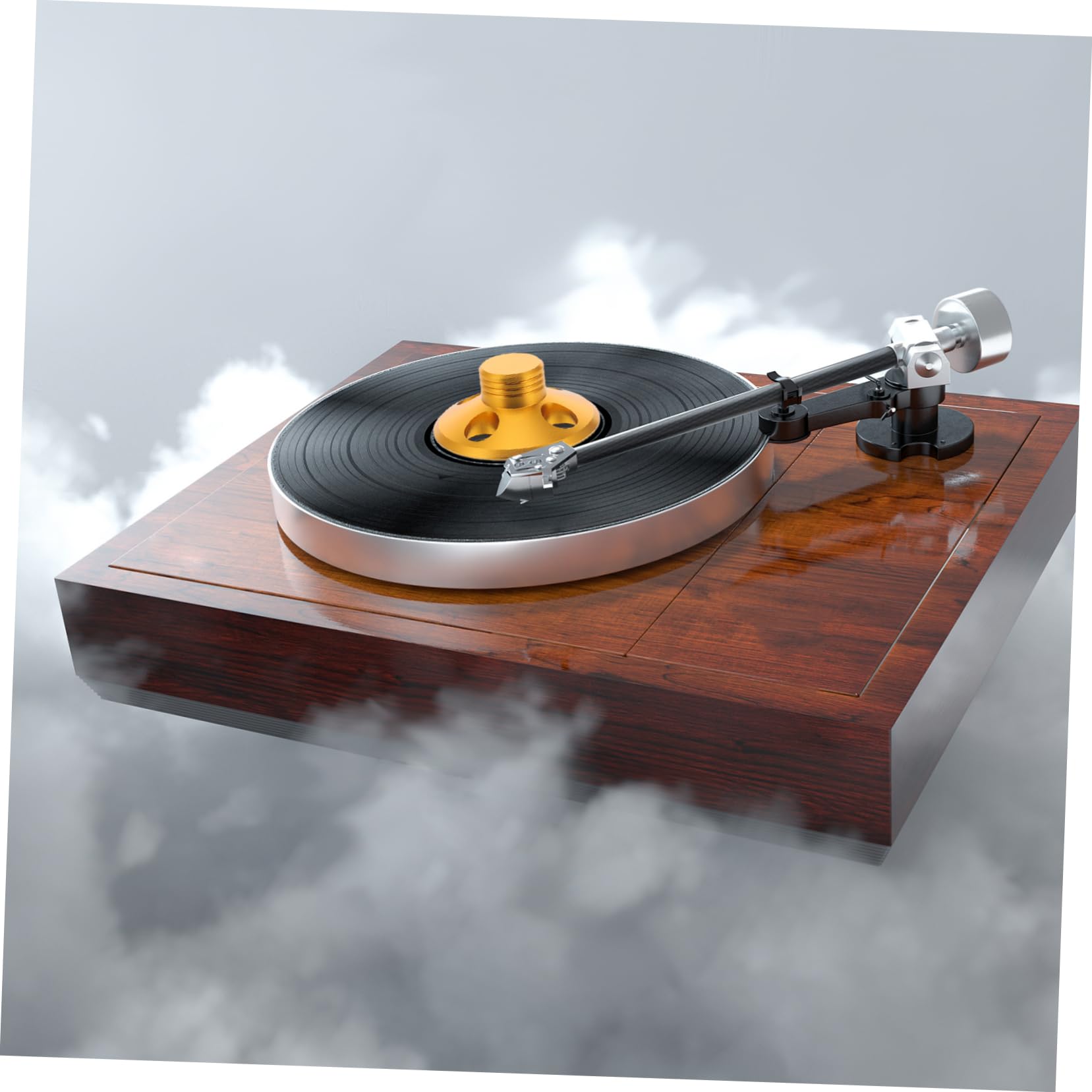 Peso de Vinilo Dorado de Aleación de Aluminio para Tocadiscos | Minimiza Vibraciones, Resistencia Superior a Impactos, Acabado Elegante en Dorado