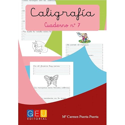 Caligrafía Montessori Cuaderno 7 [Español]: Caligrafía Educación Primaria (Caligrafia Montessori Niños 6 a 7 años)
