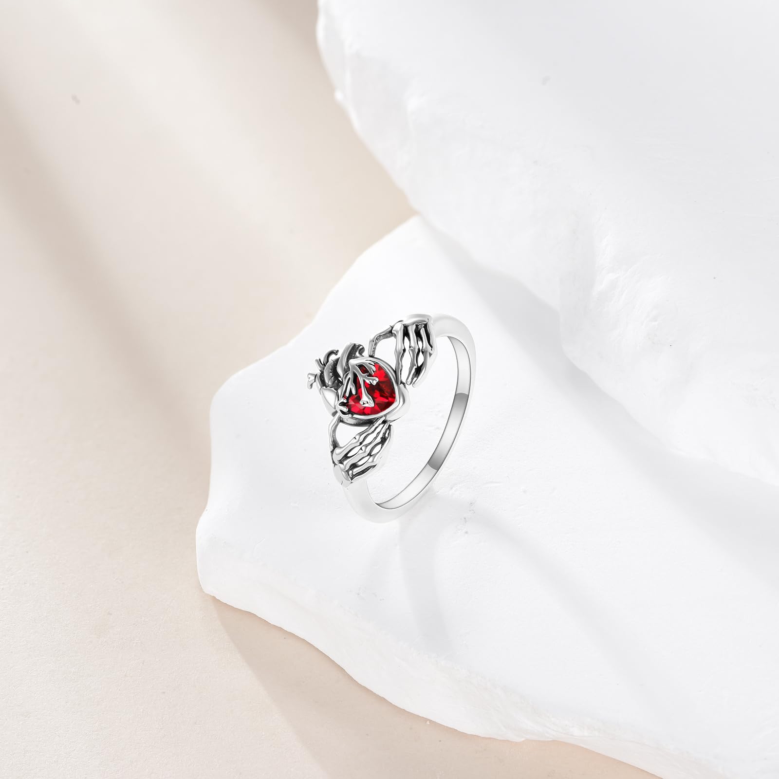 Claddagh pierścionki, srebro wysokiej próby, biżuteria w kształcie czaszki, biżuteria gotycka, prezent dla kobiet