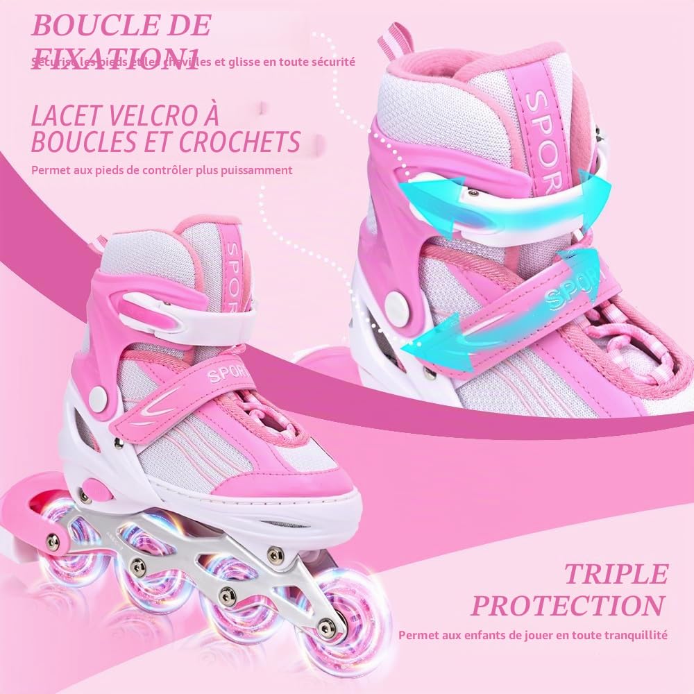 Rollers en Ligne Enfants Filles Garçon Tailles Ajustables
