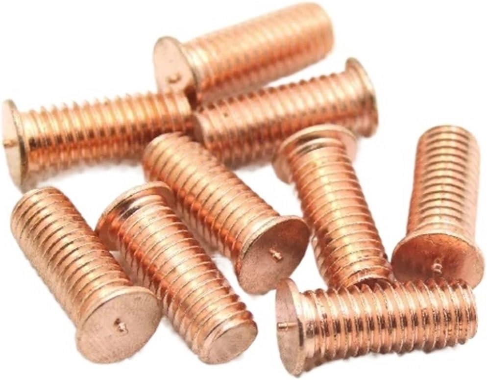 5pcs M10 Spot Welding Screw Bolt Welded Stud Column Brass Plating Screws Bolts(M10x50mm)