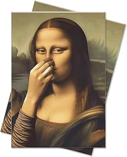 2Pcs Mona Lisa Bathroom Wall Art, Funny Bathroom Wall Art, Mona Lisa Holding Her Nose, Pinching Nose Canvas Wall Decor Classical Painting Picture Humor Amusing Toilet Art Poster Print for Bathroom