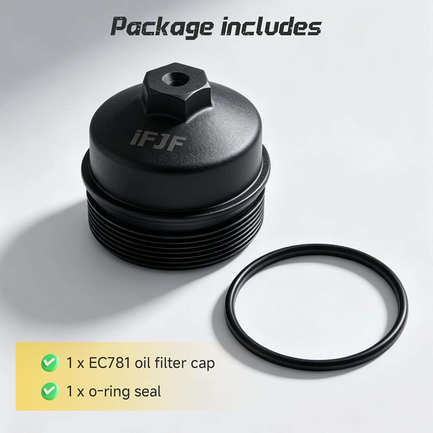 EC781 Oil Filter Plastic Cap Replacement for Ford 6.0L Powerstroke | 2Pcs, for F250-F550, Seamless Seamless-System Integration, 3K-5K Mile Routine Maintenance Ready, Fast Back-on-the-Road Setup