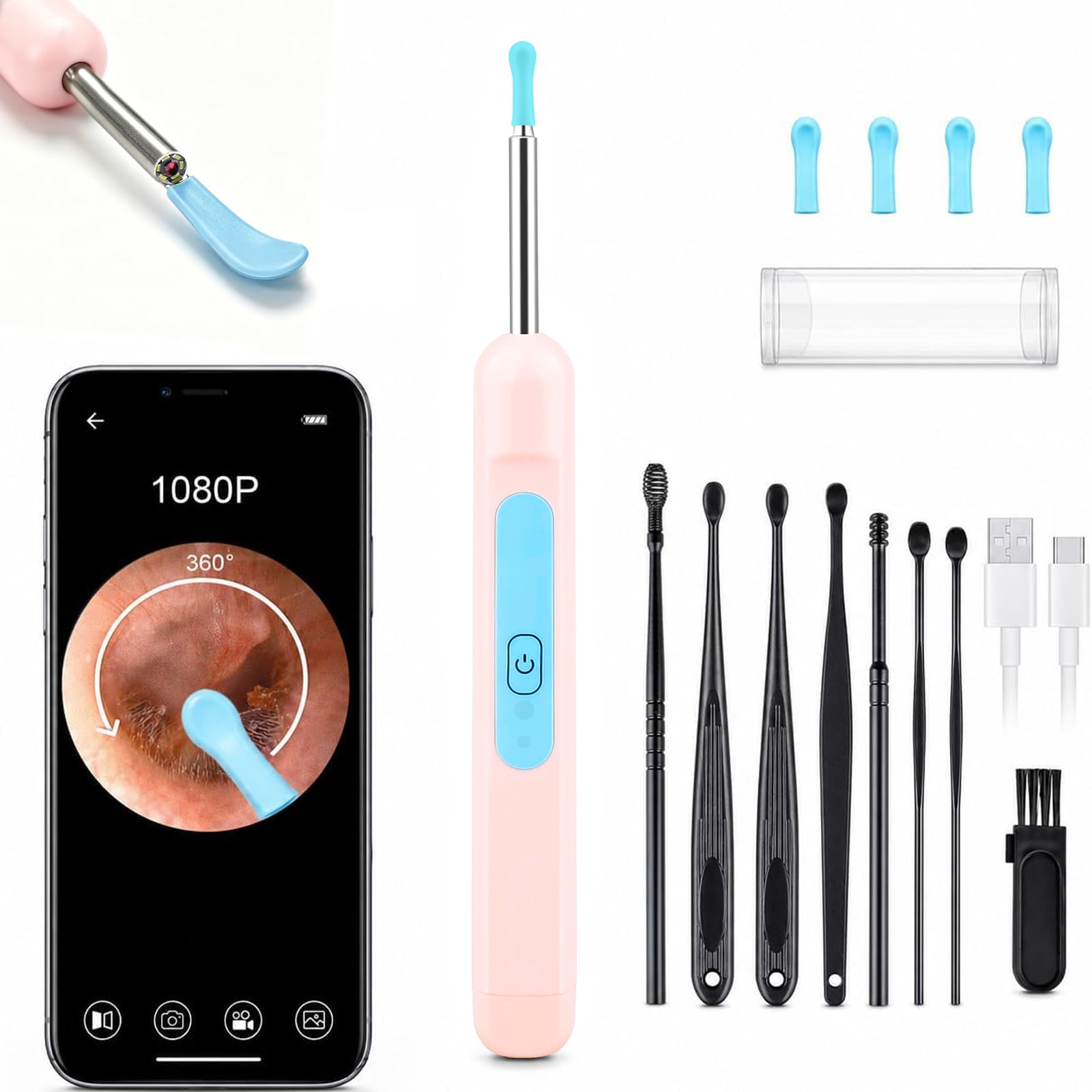 Ear Wax Removal with Camera 1080P HD, IP67 Waterproof Black — Amazon image 10