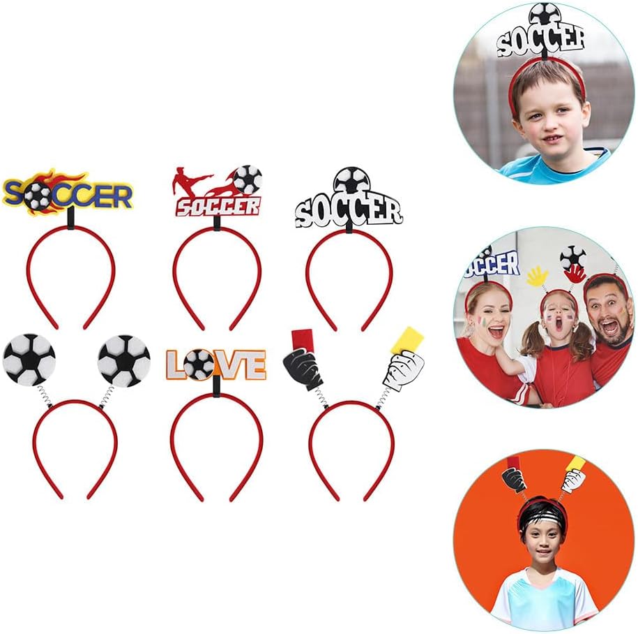 SHERCHPRY 18 Pieces Themed Headbands, Soccer Hoops for Parties, Accessories for Sporting Events and Soccer Celebrations