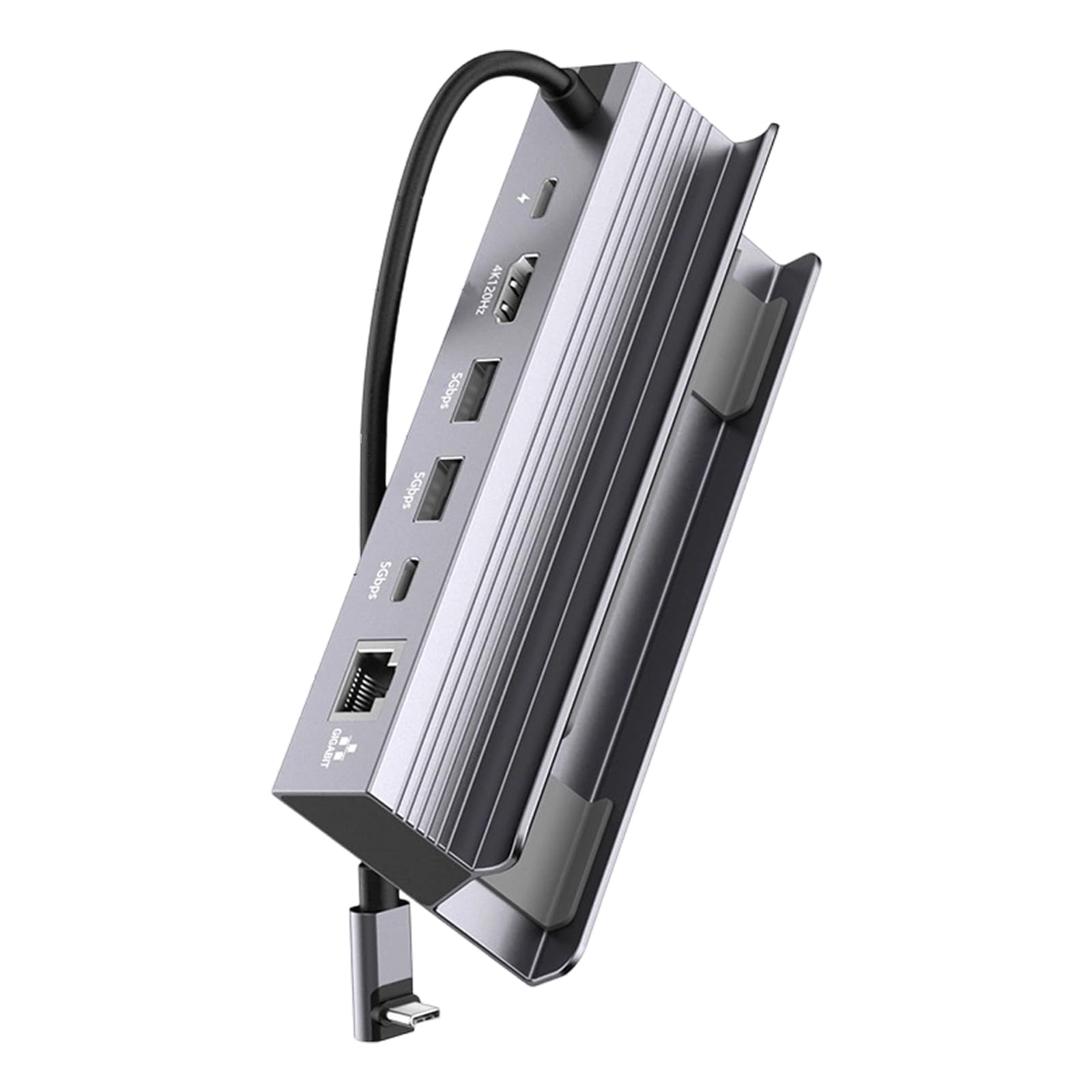 Dock da gioco USB C 6 in 1 con HDTV 4K 120 Hz PD100W Ricarica rapida e Gigabit Ethernet per Dock da gioco per SteamHandheld