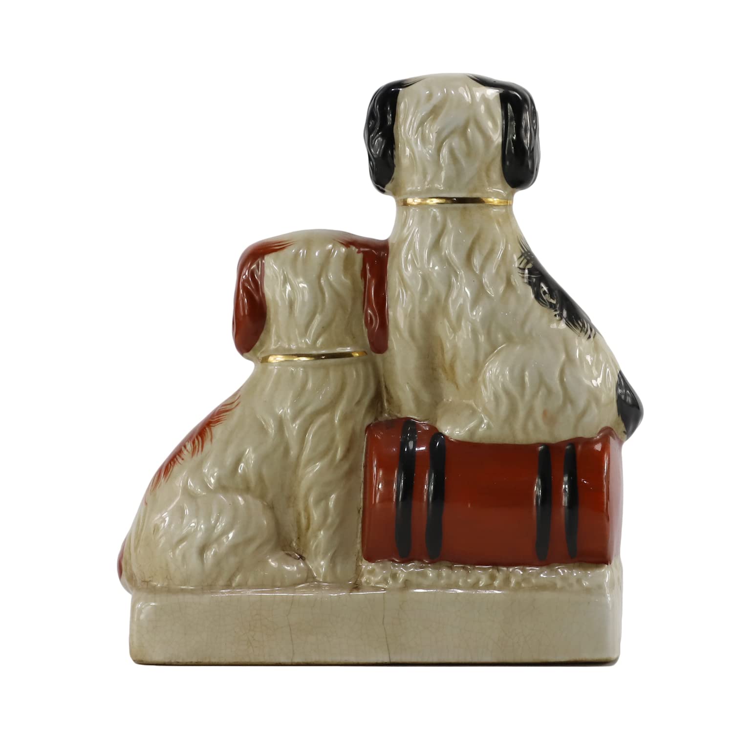 SYNWISH Hand-Painted Porcelain Dog Figurines Sitting on The Drum ,Ceramic Dog Collectibles for Home Decoration ,Unique Gifts - Image 4