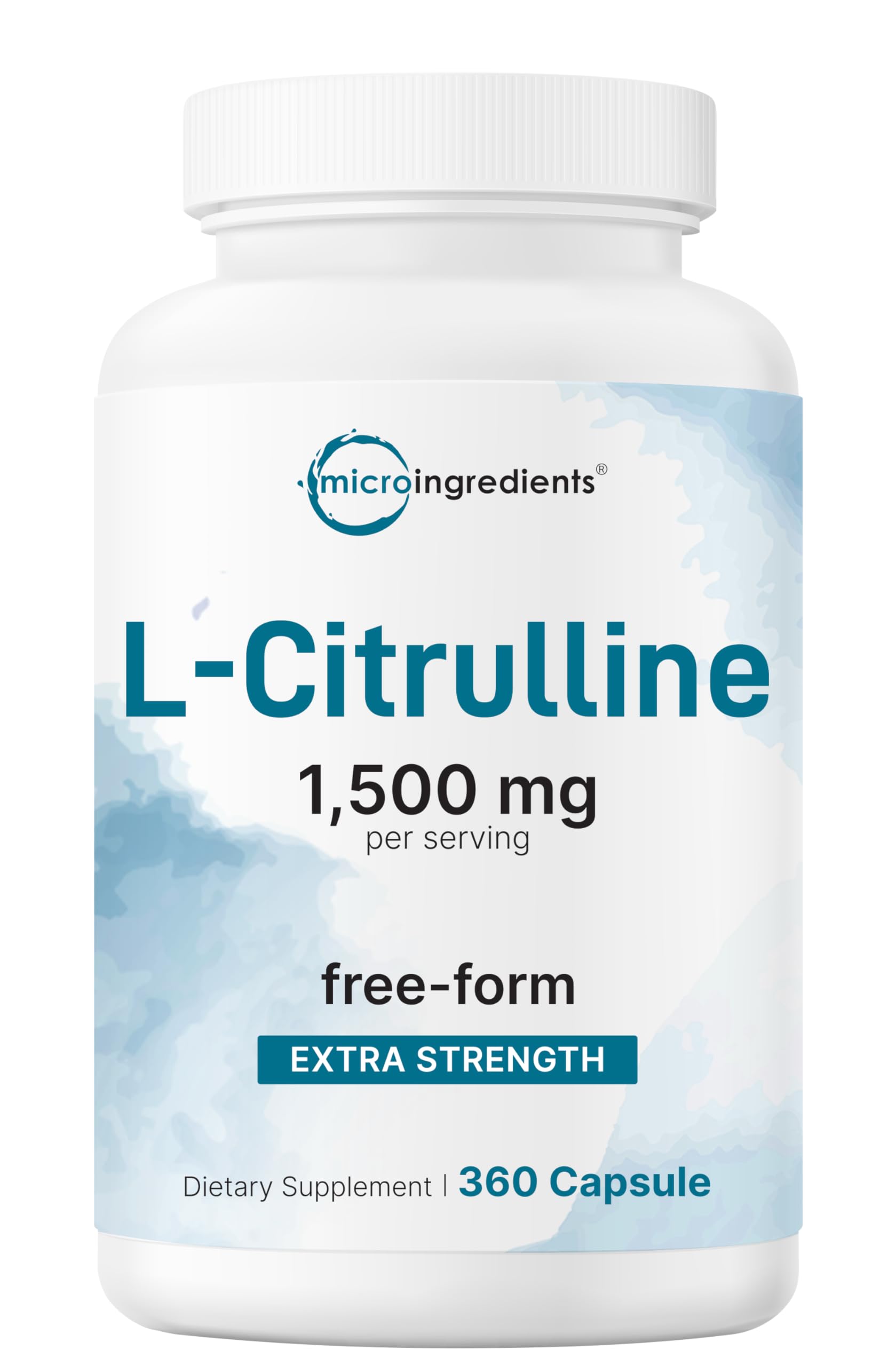 L Citrulline 1,500mg Per Serving, 360 Capsules | Extra Strength Citrulline in Free Form | Amino Acid + Nitric Oxide Booster | Energy, Muscle Recovery, & Heart Support Supplement | Non-GMO