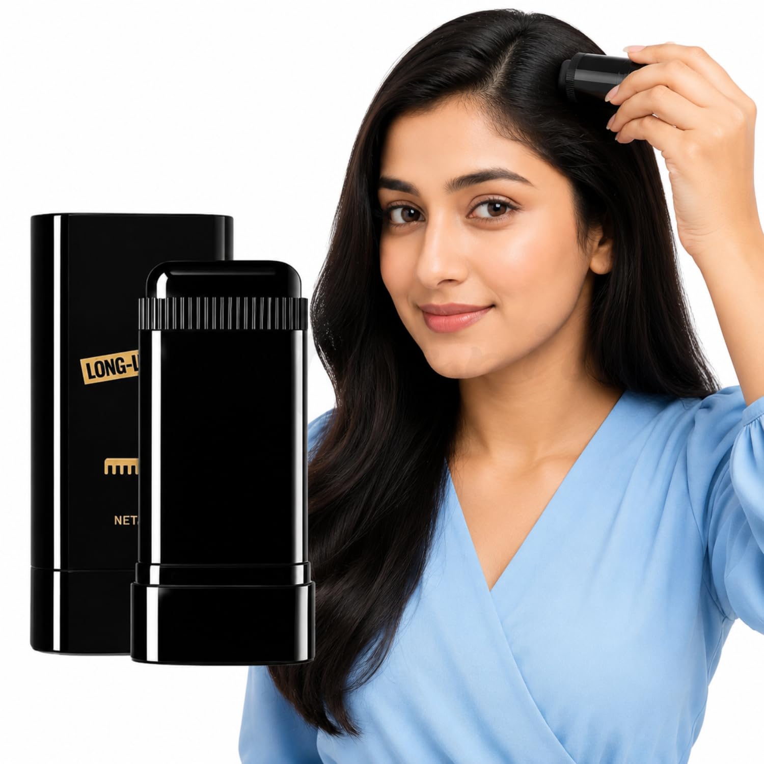 Black Hair Color Stick for Instant Grey Hair Coverage for Men & Women | Quick Dry, Natural Looking Hairline & Root Concealer | Easy Twist-Up Hair Color Stick for Daily Use & Travel (PACK OF 1)-image-28