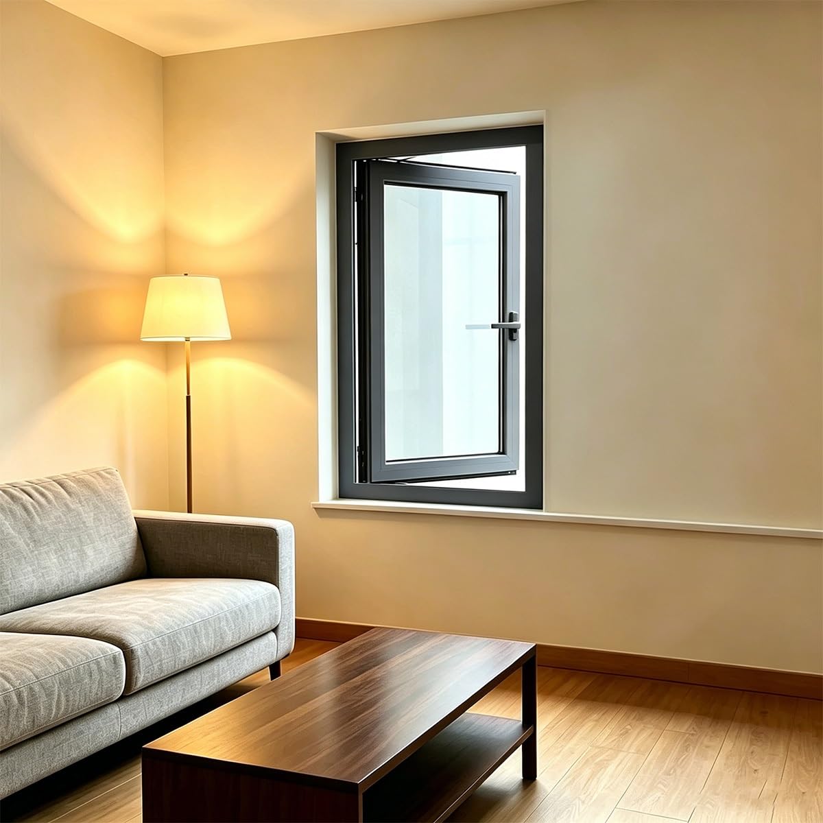 Ventana abatible de apertura interior, doble capa con vidrio, ventana de cobertizo para privacidad, ventana de baño con ventana de escape de emergencia disponible (blanco, 21 x 28 pulgadas)