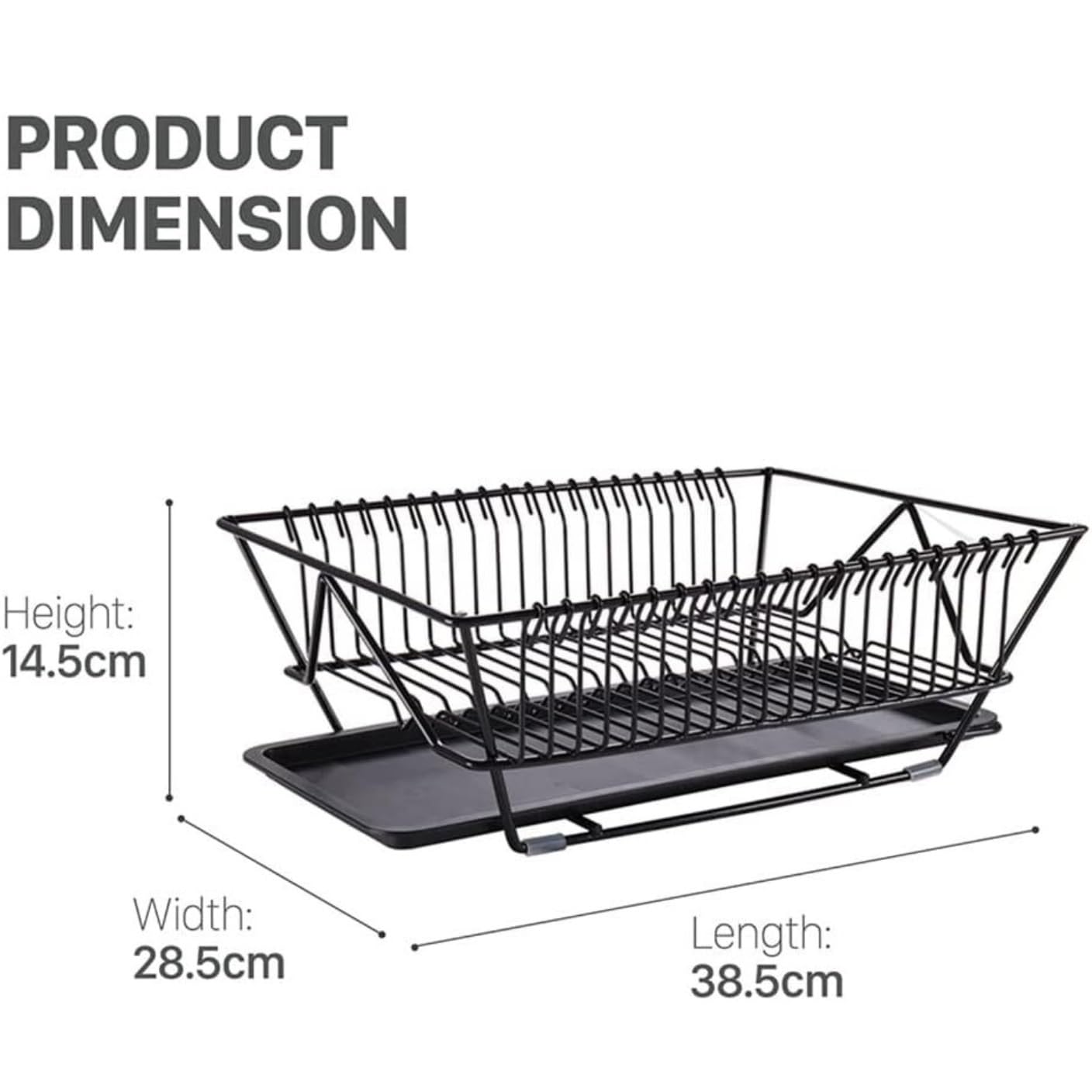 Escurreplatos Estante De Secado Platos Hierro con Escurridor Organizador Utensilios Encimera Cocina para El Hogar Organización Cocina(White)