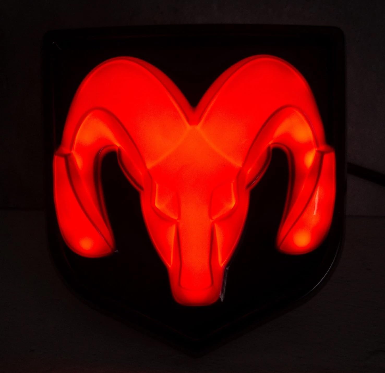 2009–2018 RAM 1500 2500 3500 Tailgate LED Lighted Emblem – Black COB Red LED Mopar Licensed