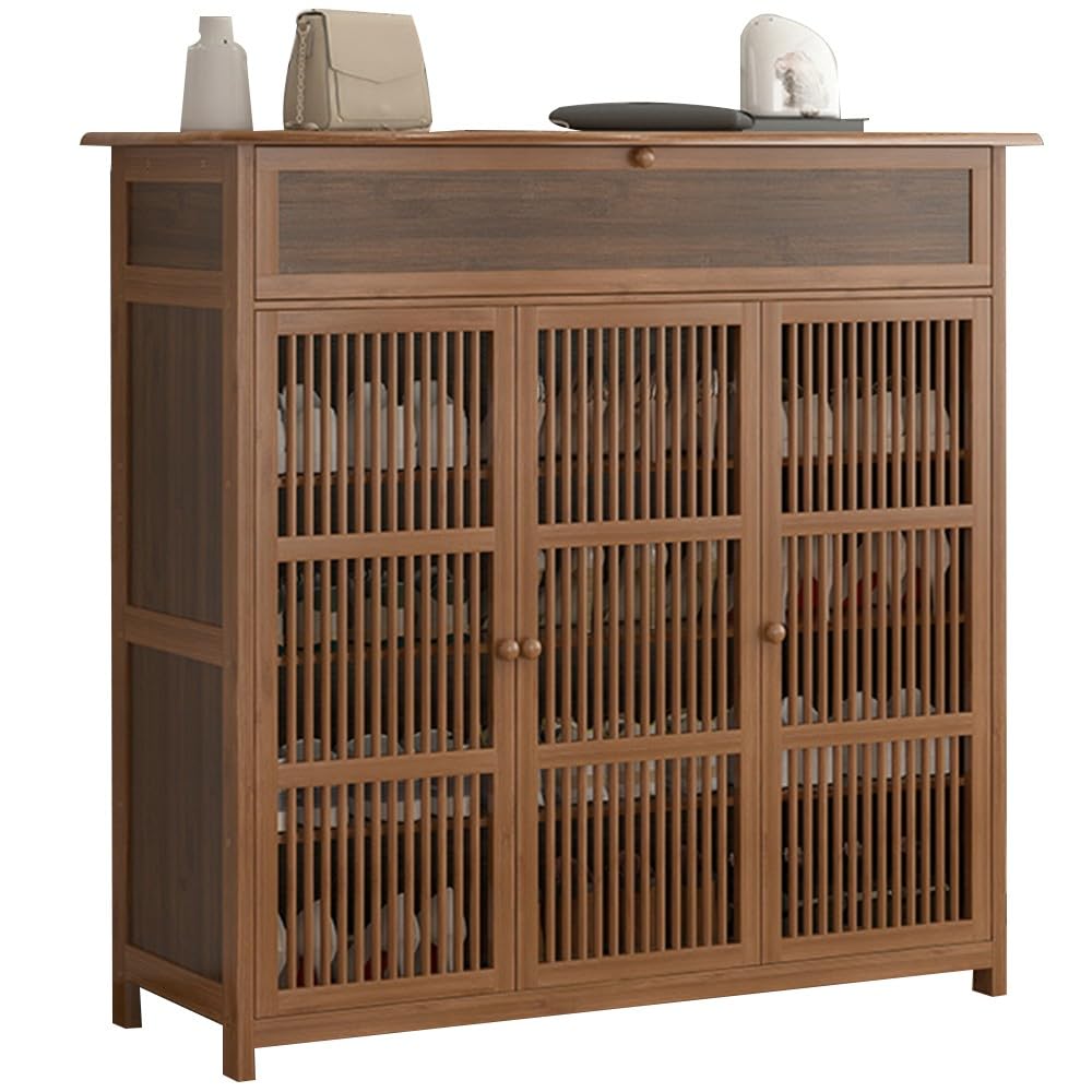 Meuble de rangement à chaussures grande capacité bois pour entrée compacte