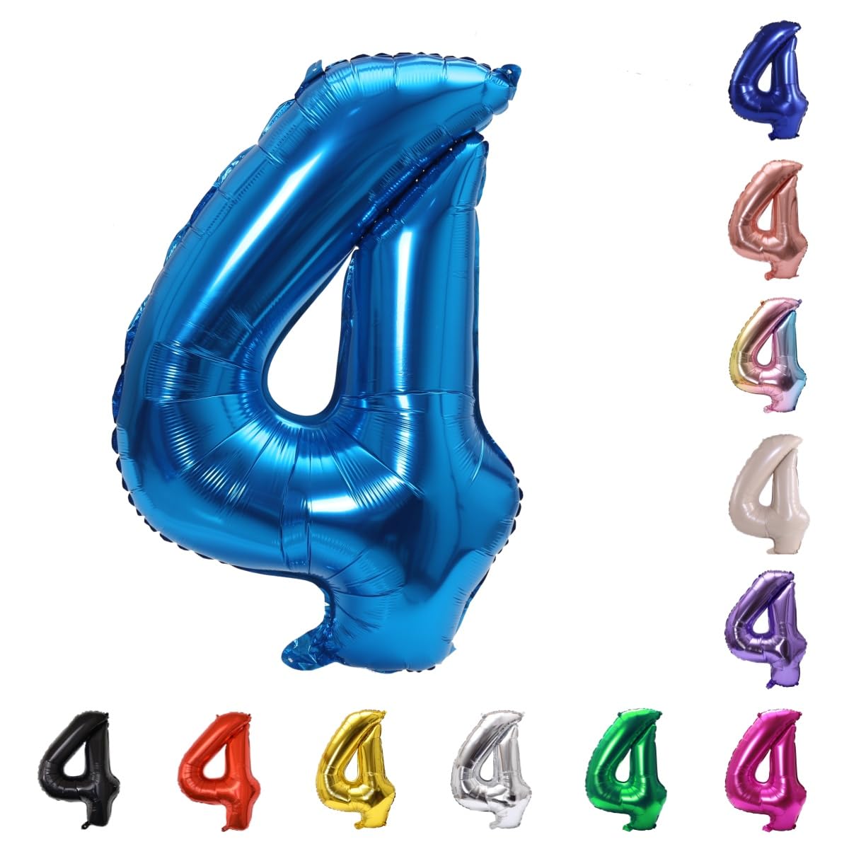 YPSelected 32 Inch Large Foil Helium Number Balloon Birthday Wedding Party 0-9 (Blue, 4)