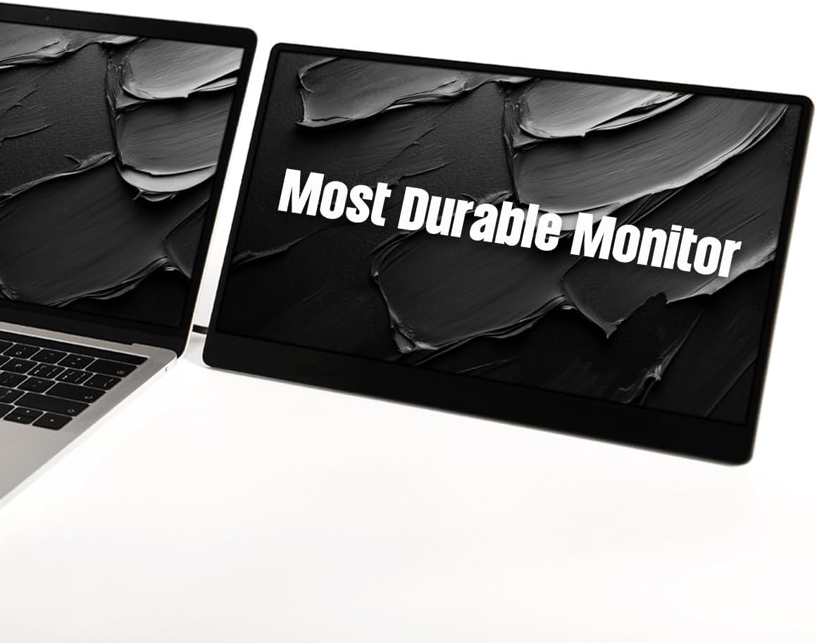 FlipAction Go 14" Premium Portable Monitor SFA14PMSB | Robust but Lightweight | Tempered Glass Cover | 1080p | 400 Nits | 99% sRGB | 5W | Super Versatile | USB C or Mini HDMI | 2-yr Warranty