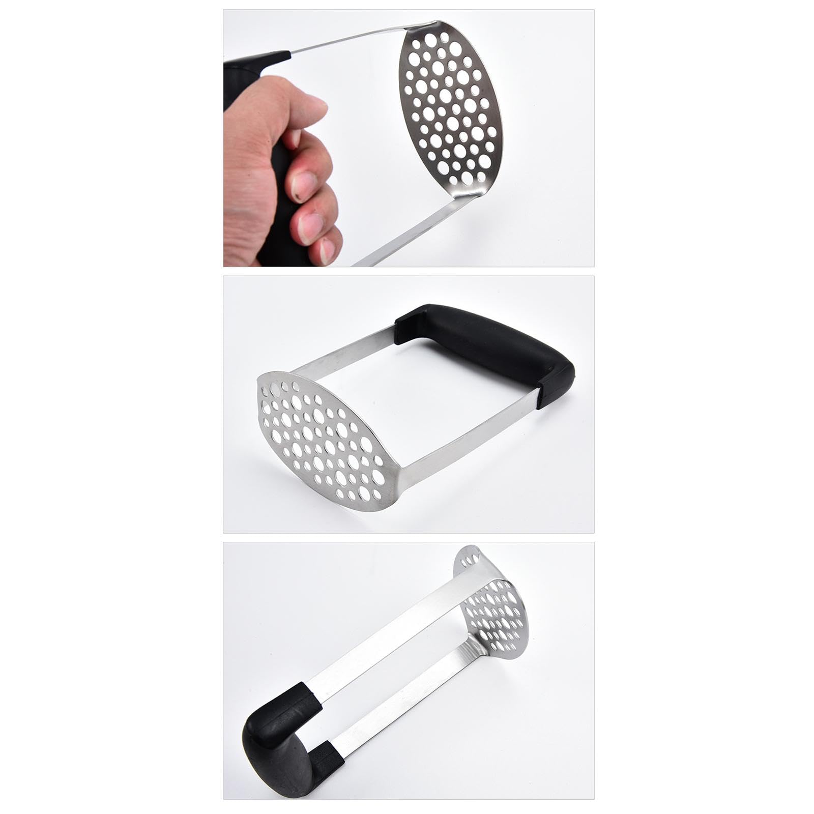 Manuelle Kartoffelpresse, Kartoffelstampfer aus Edelstahl, Kartoffelstampfer, Küchenwerkzeug, Reispresse für Kartoffelpüree, Kartoffelpüreestampfer