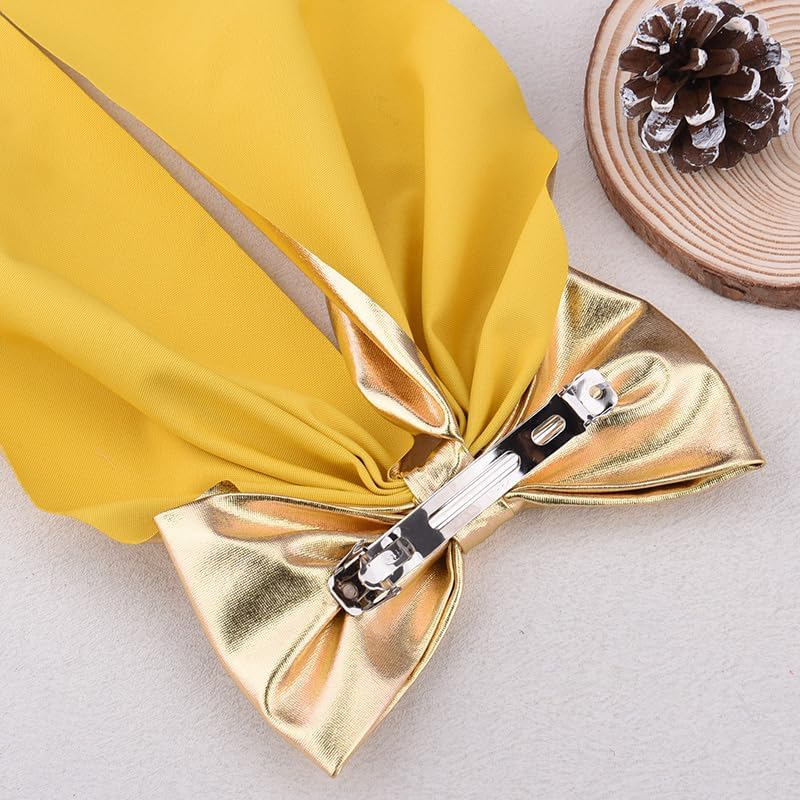 Large Metallic Gold Hair Bow with Long Tails Ribbon Bowknot Clips for Women Girls Sparkly Big Bows Metallic Barrettes for Women Girls Glitter Christmas Birthday Hair Accessories for Tea Party Outfits - Image 6