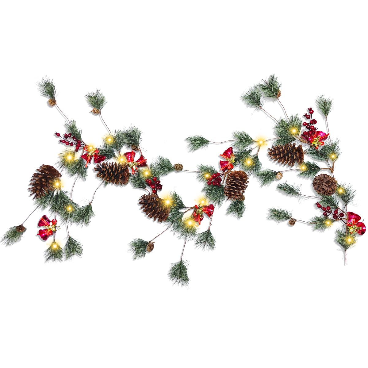 Couronne de Noël de 1,8 m pré-éclairée pour illuminer vos soirées et traditions en famille