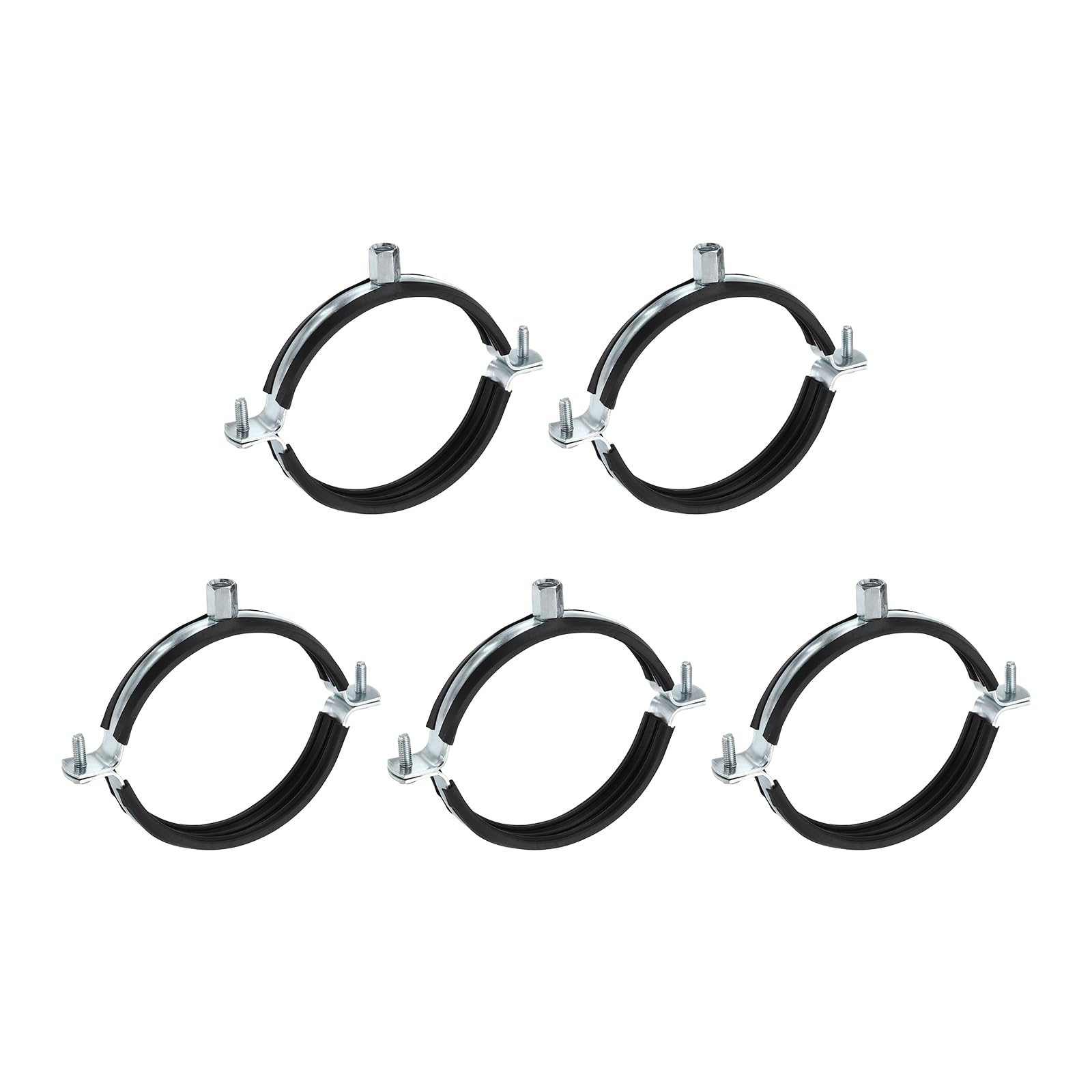 sourcing map 5 Pcs Split Ring Pipe Hanger 4-5/16" (110mm) Galvanized Steel Sheet Wall Ceiling Mount Adjustable Pipe Bracket Clamp for Plumbing HVAC (M8,M10) — image 1