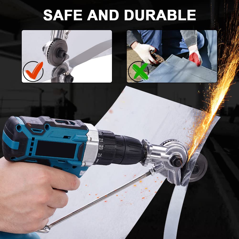 Taglierina Elettrica per Lamiera, Metal Cutter Nibbler Kit, Accessorio per Trapano