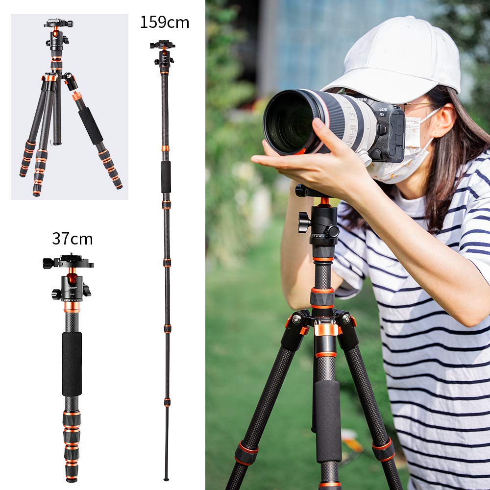 Buy K&F Concept 60 inch Carbon Fiber Camera Tripod,Lightweight Compact